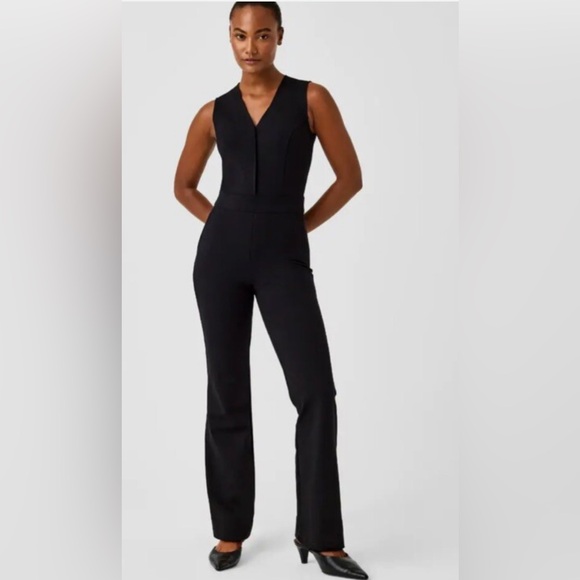 SPANX Pants - Spanx The Perfect Jumpsuit Classic Black Size Medium Petite Elegant Flattering